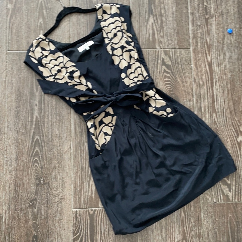 Tibi Black and Tan floral dress size 0